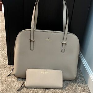 Kate Spade Taupe Shoulder Bag and Wallet